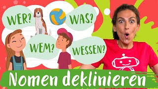 Nomen deklinieren – Deklination der 4 Fälle  Deutsch – Grundschule  Silicon Valley Kids [upl. by Heringer]