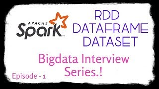 RDD VS DATAFRAME VS DATASET  SPARK INTERVIEW SERIES  EPISODE 1 [upl. by Aseyt]