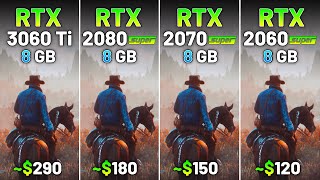 RTX 3060 Ti vs RTX 2080 SUPER vs RTX 2070 SUPER vs RTX 2060 SUPER  Test in 12 Games in 2024 [upl. by Elspeth]