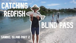 CATCHING REDFISH AT BLIND PASS Sanibel Island Part 2 [upl. by Adliw]