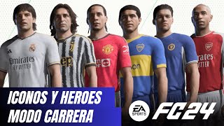 Como Tener ICONOS y HEROES en EA FC 24 Modo Carrera TU6 [upl. by Modesty405]