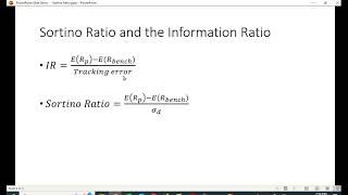 Computing the Sortino Ratio Excel [upl. by Arimak]