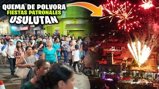 🎉AMBIENTE Y Quema de pólvora en las FIESTAS PATRONALES🎉 de USULUTAN 2024🚨 [upl. by Arelc417]