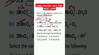 redox reaction class 11th II NEET 2019 II disproportionation reaction [upl. by Gadmon]