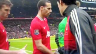 Man United vs Liverpool Patrice Evra And Luis Suarez Handshake [upl. by Eilrebma]