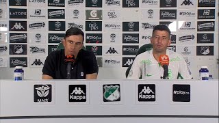 El DT Jhon Bodmer y Pablo Cepelini luego de la derrota 32 con el Deportivo Cali por Liga [upl. by Ogires]