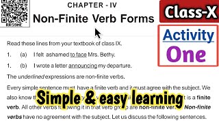 Nonfinite verbs Class 10 english grammar activity 1 question answer [upl. by Trebbor]