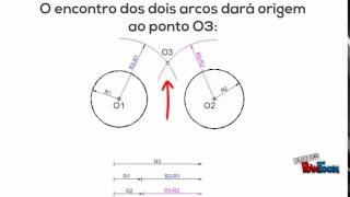 06 Concordar duas circunferências de raios R1 e R2 por um arco de raio R3 CONCORDÂNCIA INTERNA [upl. by Os390]