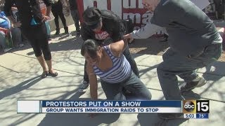 Immigration protestors put on show in Phoenix [upl. by Dranik]