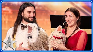 Ventriloquists Daniele amp Naimana sing OPERA with SHEEP  Auditions  BGT 2024 [upl. by Lleinad739]