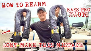 DONT MAKE THIS MISTAKE  How to Rearm amp Repack the Bass Pro 35AUTO Inflatable Life Vest [upl. by Enomahs678]