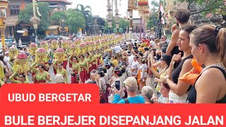 Ikut mengabadikan moment akhir upacara besar adat bali Wisatawan Berjejer disepanjang jln Ubud [upl. by Llenaej]