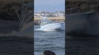 Blue Heaven Yacht Takes It Through The Choppy Manasquan Inlet [upl. by Dennett]