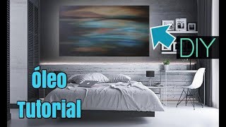 Como pintar un Cuadro Abstracto Azul al óleo  Arte Con Diego [upl. by Nert]