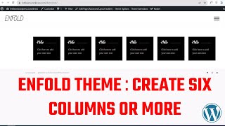 Enfold Theme Tutorial Create 6 Columns or More [upl. by Dominy73]