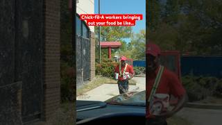 ChickfilA workers bringing out your food be like…  shorts [upl. by Fran]