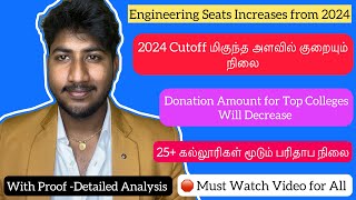 🛑AIampDSCSE Engineering Seats⬆️Cutoff DecreasesDonation in Top Colleges Decreases in 2024Analysis [upl. by Alberta]