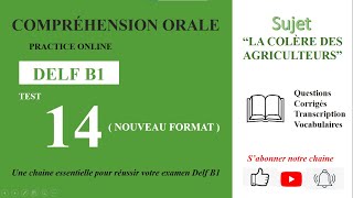 DELF B1  Compréhension oraleNouveau Format Test 14  LA COLÈRE DES AGRICULTEURS [upl. by Patricia]