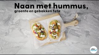 Naanbrood met groente hummus amp gebakken feta  recept – Allerhande [upl. by Aisak]