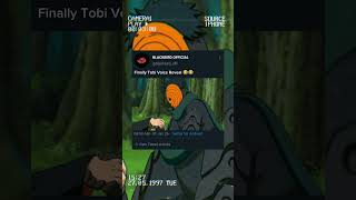 Finally Tobi Voice 😂😂 shorts naruto obito [upl. by Noyad]