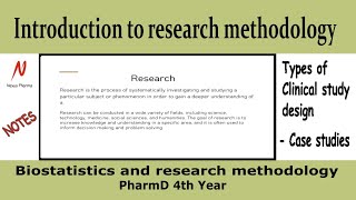 Introduction to research methodology  Biostatistics and Research methodology  PharmD 4th year [upl. by Swec]