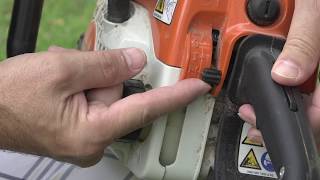 Starting a Stihl Chainsaw the correct way NEVER flood it Again [upl. by Silado699]