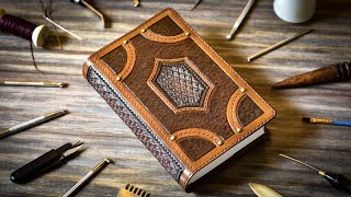 Crafting The ULTIMATE Leather Book Cover  Leather Craft [upl. by Lledyl]