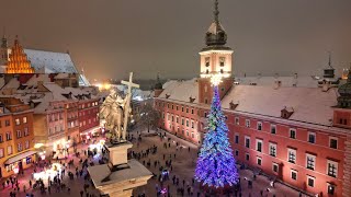 Warszawa Plac Zamkowy  Jarmark Świąteczny  Cinematic Drone Video 4k [upl. by Vander288]