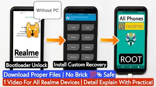 Realme All Devices  Unlock Realme Bootloader  Install Custom Recovery  Root Realme Without PC [upl. by Adehsar454]