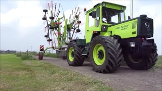 MBTRAC 1000 GEHT IN EINSATZ MIT EINEM CLAAS LINER 3100 [upl. by Ecnedac]