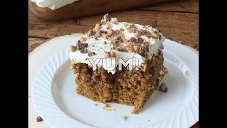 Caramel Pumpkin Poke Cake Square [upl. by Hermine]