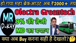 Olectra Greentech share latest news  Olectra Greentech share Target  Olectra Greentech share news [upl. by Nanny]