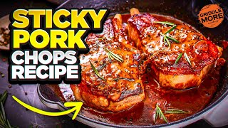 How to Make Perfectly Sticky Pork Chops on the Blackstone Griddle [upl. by Basil]