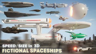 SPEEDSIZE COMPARISON 3D  Fictional SPACESHIPS 🛸 [upl. by Einohtna564]