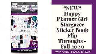 NEW Happy Planner Girl Stargazer Sticker Book Flip Throughs  Fall 2020 [upl. by Zweig]