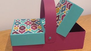 Double Flap Lid Picnic Box Tutorial Handmade with Stampin Up Products Picnic Basket Style [upl. by Teufert925]