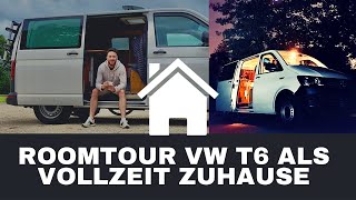 Roomtour VW T6 Transporter mit DIY Camper Ausbau als Vollzeit Zuhause [upl. by Letsirc707]