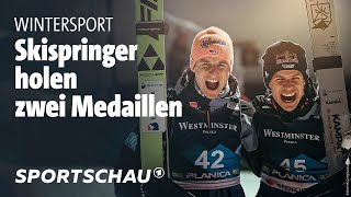 Nordische SkiWM Wellinger und Geiger gewinnen Silber und Bronze  Sportschau [upl. by Heise]