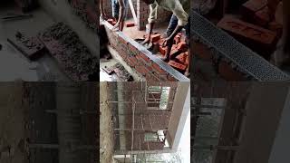 Construction technique l Brick reinforcement mesh shorts construction viralvideo [upl. by Pavier]