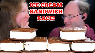 ASMR ICE CREAM SANDWICH RACE MUKBANG EATING SOUNDS [upl. by Brownson]