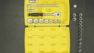 STANLEY® FATMAX® 12quot 120 Tooth Ratchet and Socket Set with accessories 26 pieces [upl. by Soni177]