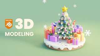 Christmas Tree 3d modeling  Blender timelapse [upl. by Ahsrat593]