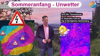 Sommeranfang  Unwetter  teils nasse Aussichten Aktuelle Gewitter amp Wettervorhersage 21280623 [upl. by Galina]