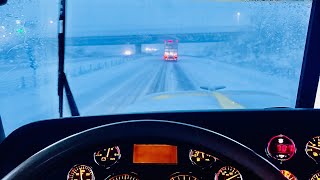 Driving Through the Scariest Snowstorm Ever in a Peterbilt 389 [upl. by Anitac459]