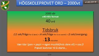 48Högskoleprovetordkurs 2000 Vår [upl. by Milurd]