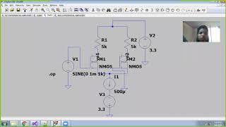 Simulation of EMOSFET differential Amplifier using LTSPICE software [upl. by Namlas]