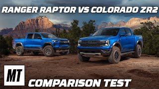 2024 Ford Ranger Raptor vs 2024 Chevy Colorado ZR2 OffRoad Comparison  MotorTrend [upl. by Amrak565]