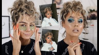 GRWM GIRLIES  MY GLOWY SKIN ROUTINE amp A CUTE LIL BLUE EYE MOMENT [upl. by Aleik]