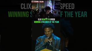 CLIX REACTS TO SPEED WINNING STREAMER OF THE YEAR streaming clix ishowspeed twitch streamer [upl. by Naugal]