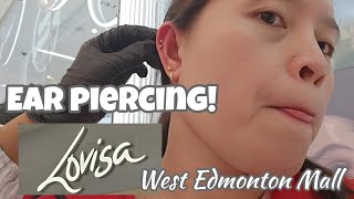 🇨🇦 EAR PIERCING  Lovisa in West Edmonton Mall [upl. by Meerak28]